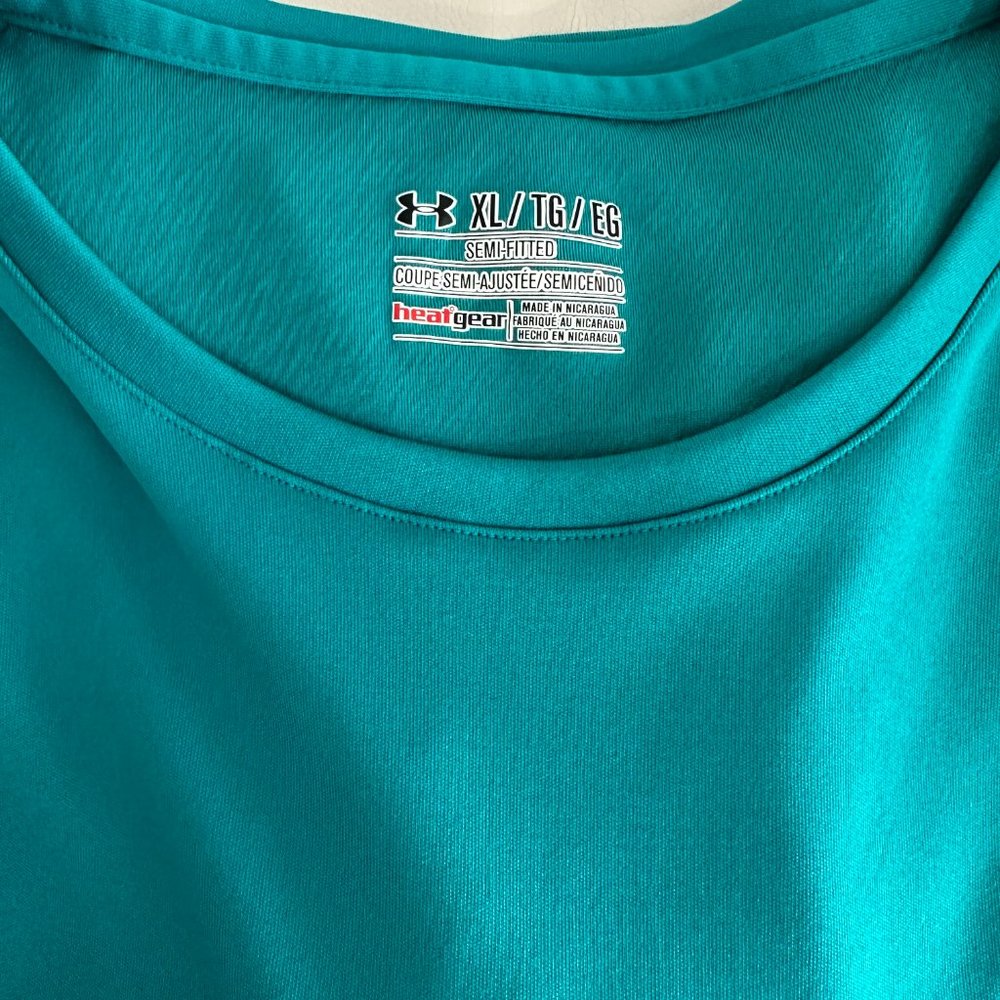 EUC - Teal - Women's - Under Armour - Semi Fitted Heat Gear T-shirt - Size XL - Picture 2 of 2